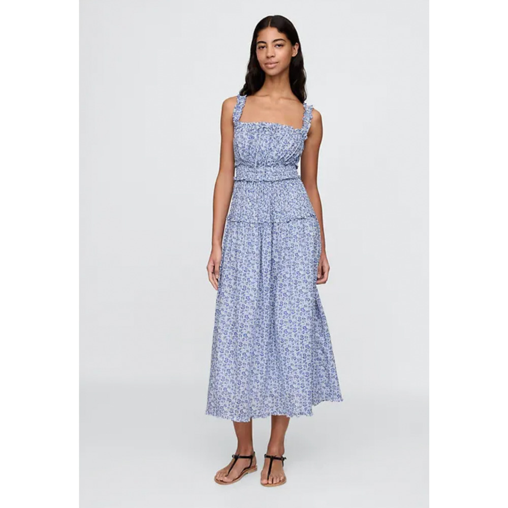 NWT Gap × DÔEN Blue Floral Midi Dress - Medium